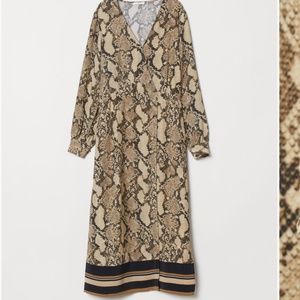 NWT H&M Beige Snakeskin Midi Dress